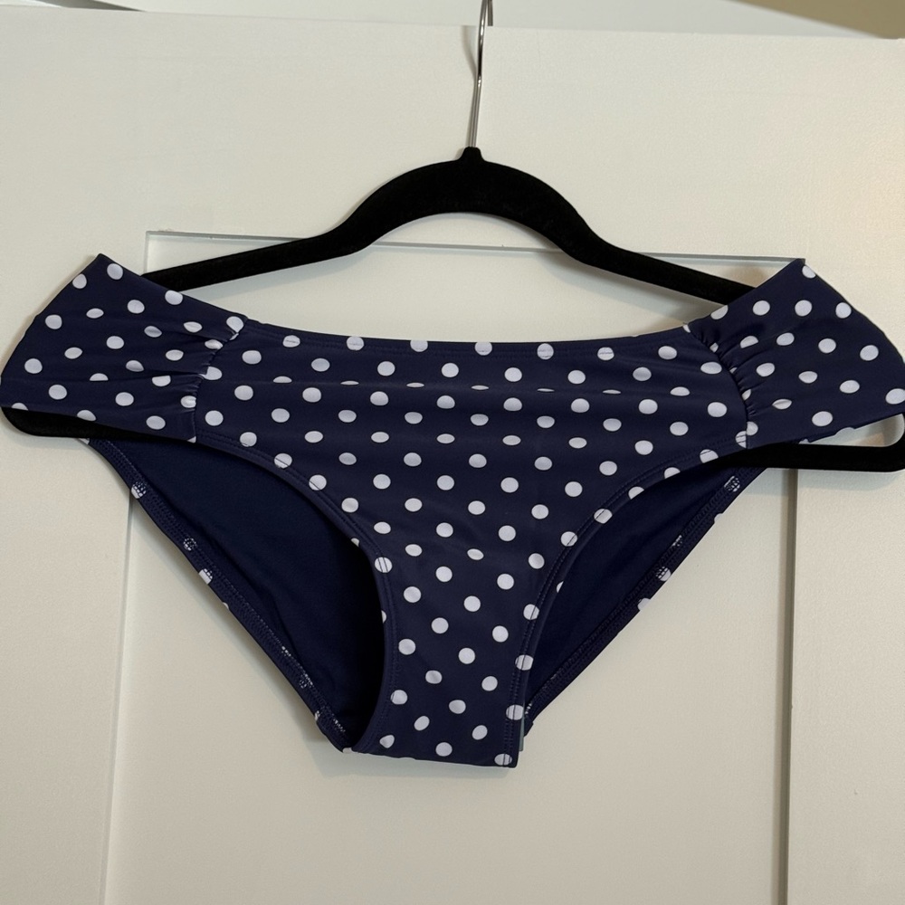 Panache Navy and White Polka Dot Bikini Bottom.
Brand new with tags